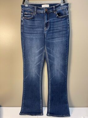 Dark Blue Stretch Flare Jeans for Women